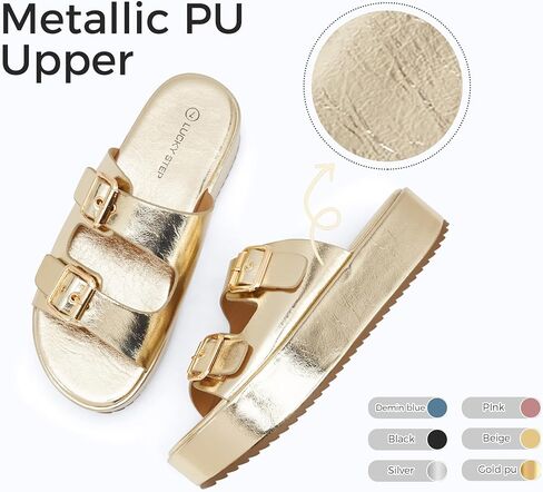 LUCKY STEP Women's Platform Slide Sandals Braided Adjustable Strap Flat Open Toe Summer Casual Shoes Beach Outdoor Wedge Woven Slipper in Saudi Arabia