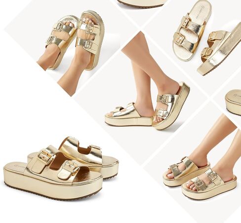 LUCKY STEP Women's Platform Slide Sandals Braided Adjustable Strap Flat Open Toe Summer Casual Shoes Beach Outdoor Wedge Woven Slipper in Saudi Arabia