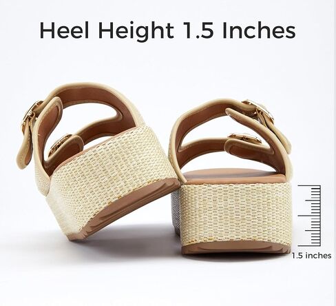 LUCKY STEP Women's Platform Slide Sandals Braided Adjustable Strap Flat Open Toe Summer Casual Shoes Beach Outdoor Wedge Woven Slipper in Saudi Arabia