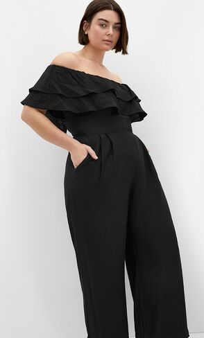 City Chic Women's Plus Size Jumpsuit - Poppy Off Shoulder in Saudi Arabia