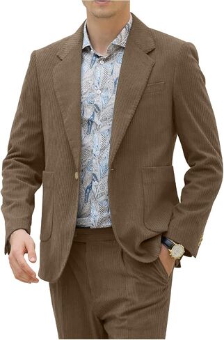 Men's Suits Corduroy 2 Piece Slim Fit One Botton Tuxedo Wedding Suit for Men Formal Blazer Suit for Prom Party in Saudi Arabia