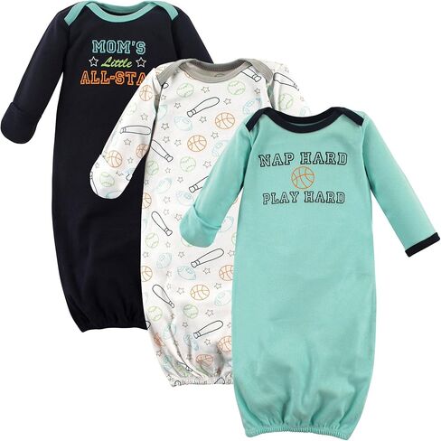 Luvable Friends Unisex Baby Cotton Gowns, Happy Camper, Preemie/Newborn in Saudi Arabia