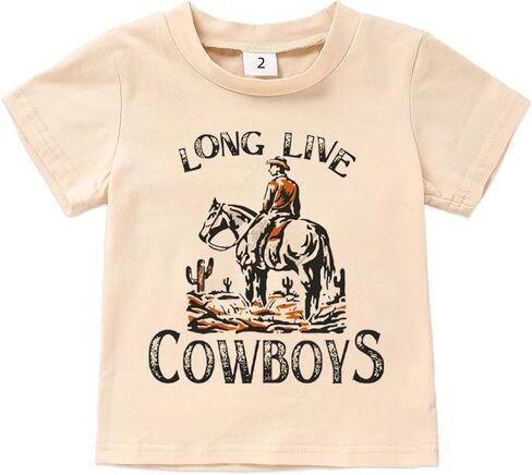 Toddler Boys Long Live Cowboys T Shirts Summer Cowboy Western Rodeo Graphic Short Sleeve Tees Tops in Saudi Arabia