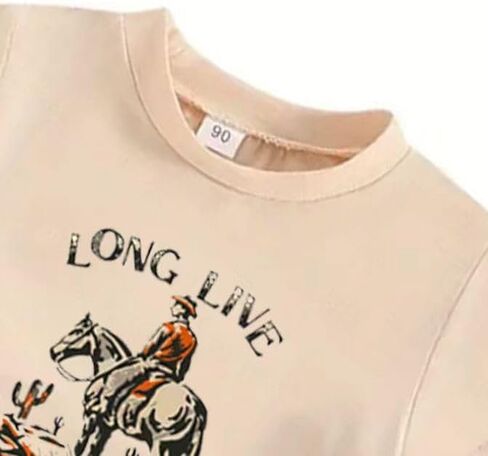 Toddler Boys Long Live Cowboys T Shirts Summer Cowboy Western Rodeo Graphic Short Sleeve Tees Tops in Saudi Arabia
