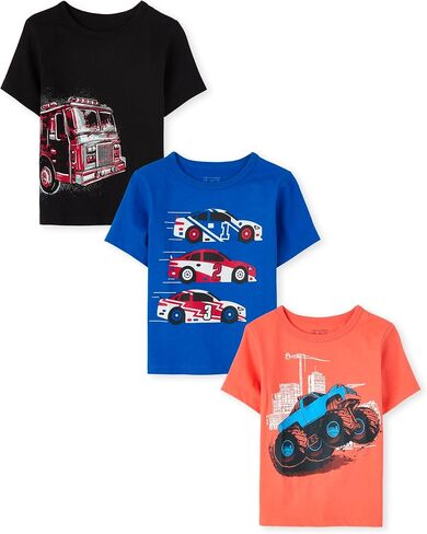 The Children's Place Baby Toddler Boys Short Sleeve Color Graphic T-Shirt, 3 Pack, Multi CLR, 12-18 Months in Saudi Arabia