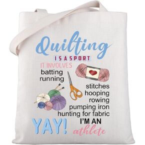 WSNANG Funny Quilting Gifts Quilting Sewing Lover Tote Bag for Quilter Sewing Accessories Shopping Bag Sewer Gifts