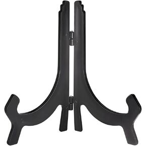 uxcell 10" Easel Plate Holder, Plastic Folding Display Stand Black for Decorative Picture Frame