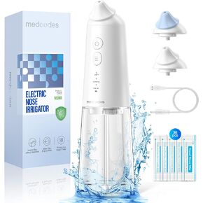 Nasal Irrigation System, Cordless Pulsating Sinus Rinse Bottle, Nasal Rinse Machine for Sinus Relief & Nasal Care, Electric Neti Pot Nose Cleaner with 30 Salt Pods Nasal Wash Kit (Large A)