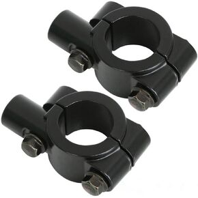 VORCOOL 2pcs Motorcycle Bicycle Handlebar Mirror Mount 10mm 7/8" Black Aluminum Clamp