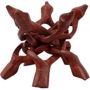 8" Wooden Tripod Stand 5 Legs Cobra Stand Stained Decorative Holder for Crystal Ball, Jewelry Dish, Abalone Shell