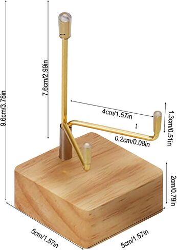 Rock Display Stand with Wooden Base, Adjustable Metal Arms Display Stands Crystal Display Stand Small Rock Collection Display Mineral Display Easel for Crystal Gemstones Geodes Fossils (Wooden Color) in Saudi Arabia