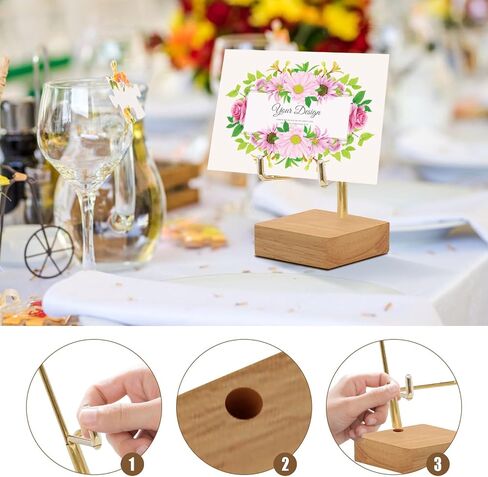 Rock Display Stand with Wooden Base, Adjustable Metal Arms Display Stands Crystal Display Stand Small Rock Collection Display Mineral Display Easel for Crystal Gemstones Geodes Fossils (Wooden Color) in Saudi Arabia