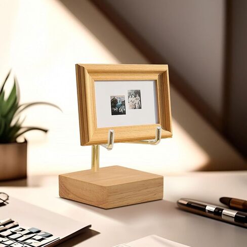 Rock Display Stand with Wooden Base, Adjustable Metal Arms Display Stands Crystal Display Stand Small Rock Collection Display Mineral Display Easel for Crystal Gemstones Geodes Fossils (Wooden Color) in Saudi Arabia