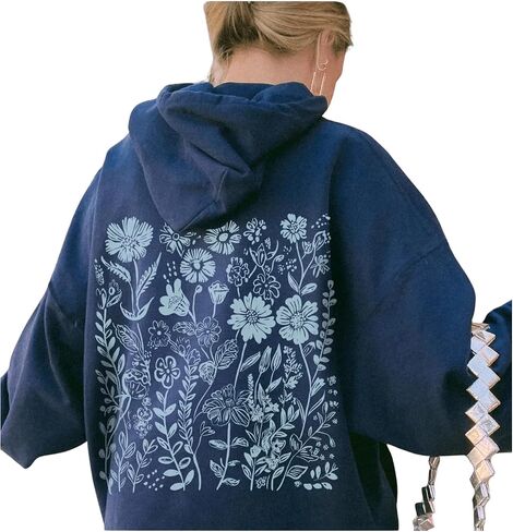 Sweatyrocks Hodial Print Print Hoodie طويلة الأكمام الطويلة الحجم المتضخمة القمة in Saudi Arabia