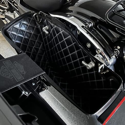 Saddlebag Liners Carpet Insert with White Stitching for Non-Stretched Non-Tapered Hard Saddlebags Fit for Harley Touring Road King Road Glide Street Glide Electra Glide 1993-2013 in Saudi Arabia