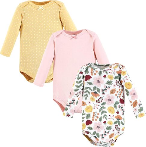 Hudson Baby Unisex Baby Cotton Long-Sleeve Bodysuits, Girl Baby Bear, 12-18 Months in Saudi Arabia