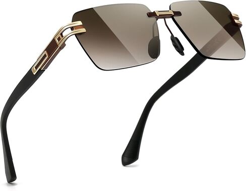 Sungait Rimless Rectangle نظارات شمسية مربعة ظلال بدون إطار للرجال للنساء Y2K حماية UV خمر in Kuwait