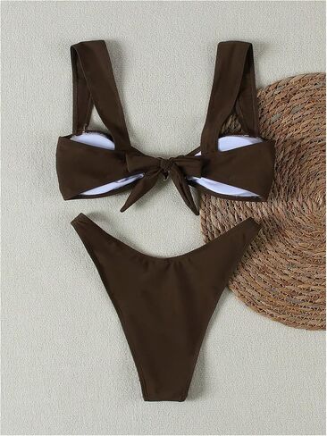 Milumia Women's Bikini Sets Two Piece Swimsuit Wide Strap Tie Back High Cut Starfish Bathing Suit in Saudi Arabia
