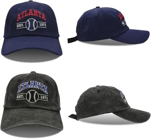 Embroidered City Vintage Classic 2-Pack Washed Denim and Color Snapback Caps for Men Women, Adjustable Fans Baseball Cap in Kuwait
