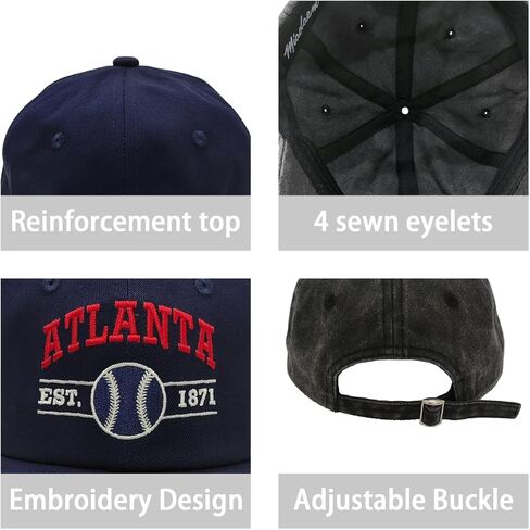 Embroidered City Vintage Classic 2-Pack Washed Denim and Color Snapback Caps for Men Women, Adjustable Fans Baseball Cap in Kuwait