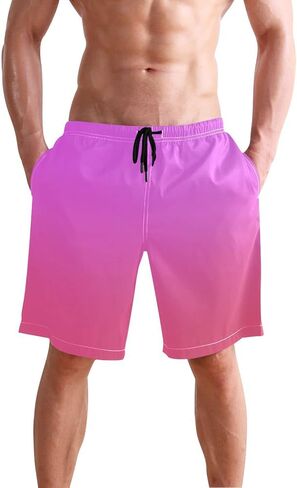 Magenta Purple Fuchsia Men's Beach Shorts Swim Trunks Quick Dry Swim Board shorts With Pockets L in Saudi Arabia