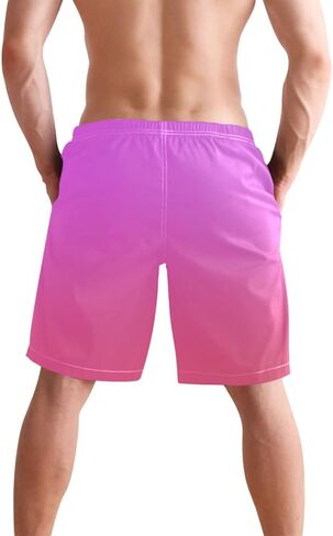 Magenta Purple Fuchsia Men's Beach Shorts Swim Trunks Quick Dry Swim Board shorts With Pockets L in Saudi Arabia