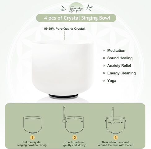 Couple of 2 PCS Yin and Yang Crystal Singing Bowl Set 8 Inch Black and 10 Inch White Mutual Attraction Bowls in Kuwait