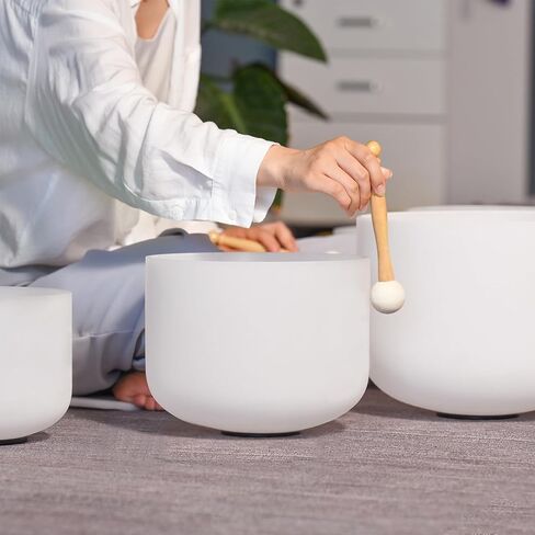 Couple of 2 PCS Yin and Yang Crystal Singing Bowl Set 8 Inch Black and 10 Inch White Mutual Attraction Bowls in Kuwait