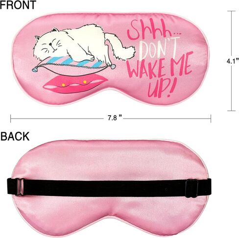 ANTI BASIC Funny Silk Sleep Masks with Adjustable Strap, Comfortable and Soft Eye Masks Gift for Women (Two Cats) … in Saudi Arabia