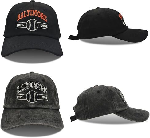 المدينة المطرزة عتيقة الكلاسيكية 2 عبوات مغسولة والألوان Snapback Caps للرجال نساء ، المعجبين قابلة للتعديل قبعة البيسبول. in Kuwait