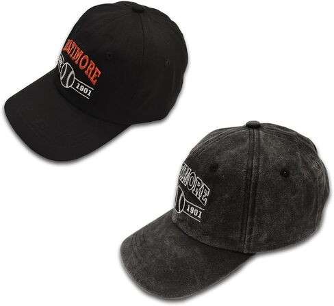 المدينة المطرزة عتيقة الكلاسيكية 2 عبوات مغسولة والألوان Snapback Caps للرجال نساء ، المعجبين قابلة للتعديل قبعة البيسبول. in Kuwait