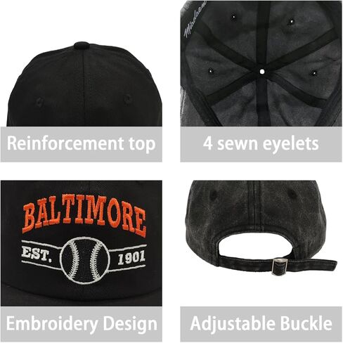المدينة المطرزة عتيقة الكلاسيكية 2 عبوات مغسولة والألوان Snapback Caps للرجال نساء ، المعجبين قابلة للتعديل قبعة البيسبول. in Kuwait