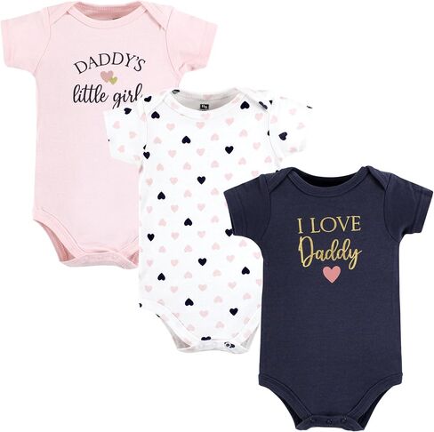 Hudson Baby Unisex Baby Cotton Bodysuits, Girl Daddy Red Black, 9-12 Months in Saudi Arabia