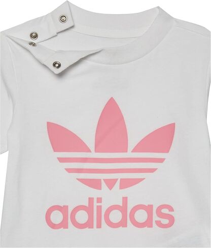 adidas Originals unisex baby Trefoil Shorts Tee and Toddler T Shirt Set, White/Vivid Red, 4T US in Saudi Arabia