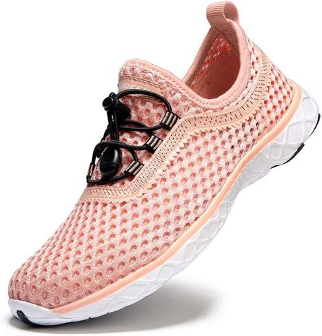 حذاء SUOKENI نسائي سريع الجفاف سهل الارتداء على الماء للشاطئ أو الرياضات المائية، حذاء مشي خفيف الوزن، رمادي فاتح، المقاس: US 7.5/EU 38 in Kuwait