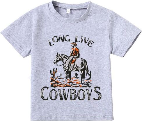 Toddler Boys Long Live Cowboys T Shirts Summer Cowboy Western Rodeo Graphic Short Sleeve Tees Tops in Saudi Arabia