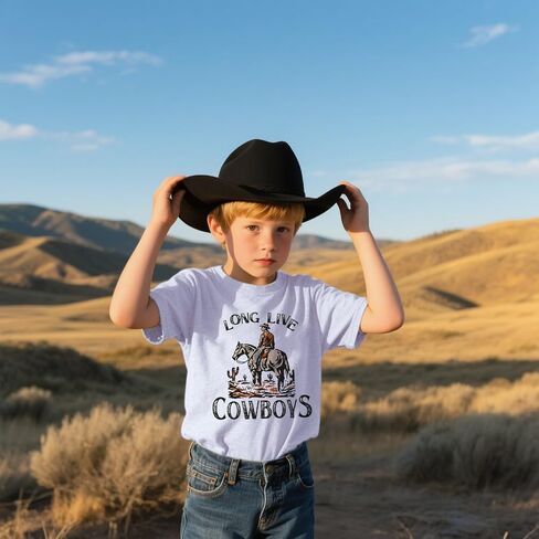 Toddler Boys Long Live Cowboys T Shirts Summer Cowboy Western Rodeo Graphic Short Sleeve Tees Tops in Saudi Arabia