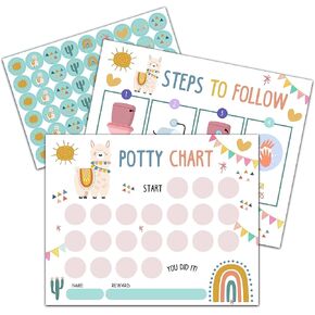 Farm Animals Potty Training Sticker Chart, 20 Potty Charts with 432 Round Stickers & 1 Instruction Sheet, Potty Reward Sticker Chart for Toddlers Boys Girls - B14 in Saudi Arabia