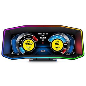 ACECAR OBD2 Gauge Display, 6.2-Inch HUD Head-Up Display with OBD2 Interface, Multi-Function LCD Digital OBDII Speedometer with Speed MPH, Oil Temp, Compass, Smart Alerts for Most Vehicles After 2008