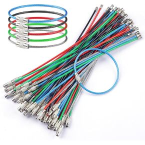 Uniclife 6 Inch Wire Keychain Cable Large Stainless Steel Key Ring Loop Holder for Luggage Tag Keeper for Travel