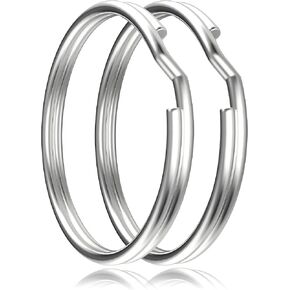 Key Rings - 316L Stainless Steel Keyrings - 10Pcs 1.25" (32mm) Round Split Keyring for Key Chains, Rust Resistant Keychain Rings for Home Car Outdoor Arts and Crafts