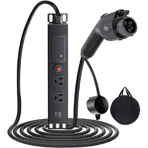 Tera Vehicle to Load Adapter V2L Connector: Compatible with Hyundai Kia Genesis 16.5 FT Ultra Long Cable Up to 15A 250V AC Electric Car Side Discharger Plug Type 1 J1772 with US Socket USB Port