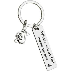 Music Teacher Keychain Appreciation Christmas Gifts Inspirational Gifts for Musicians Key Ring Musical Note Charm Keychain