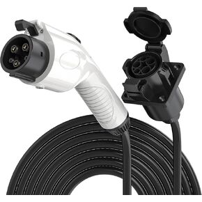 J1772 Extension Cable - 17ft - Compatible with All J1772 EV Chargers - Flexible Charging for Your Electric Vehicle - Waterproof - Temperature-Safe - Durable ABS Plastic