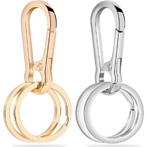 2PCS Premium Double Loop Keychains Keyring Key Chain Clip Holder Rings Organizer for Women Men Home Car Keys Finder