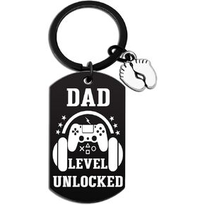 هدايا عيد الأب الأولى لـ New Dad New Time Tempertant Dad Gifts for Phathers Day Keychain's Deash's Day Gender Confer Gift Daddy لتكون سلسلة المفاتيح