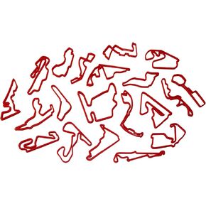 Formula One Keychain Pack Of Tracks | Red, Blue, White, Or Black Pack | Pack Inclues 20 Famous Tracks