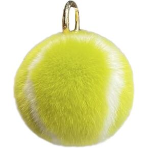 Fluffy Tennis Ball Keychain Key Chain Backpack Handbag Charm Accessory for Women Men Birthday Gift Sports Party Favor Smooth To The Touch Quality Faux Fur Keyrings, Keychains and Charms