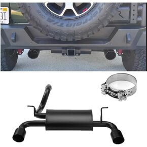 Wensdy Exhaust Muffler System Matte Black Dual CatBack For 2018-2024 Jeep Wrangler JL 2/4DR