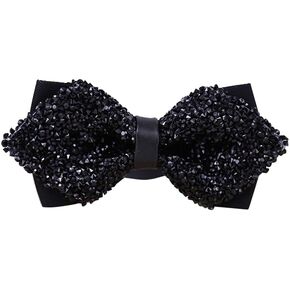 Rhinestone Bowtie for Men Adjustable and Pre-Tied Bow Ties Sparkling Rhinestones Inlaid Bowties for Wedding Party